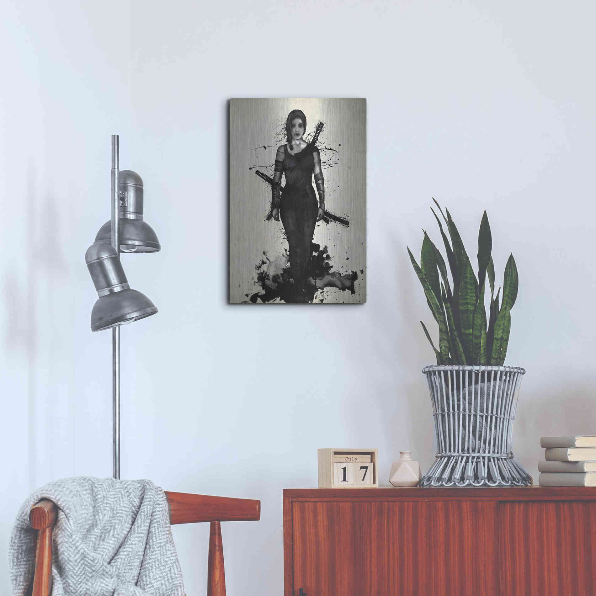 Luxe Metal Art 'Onna Bugeisha' by Nicklas Gustafsson, Metal Wall Art,16x24
