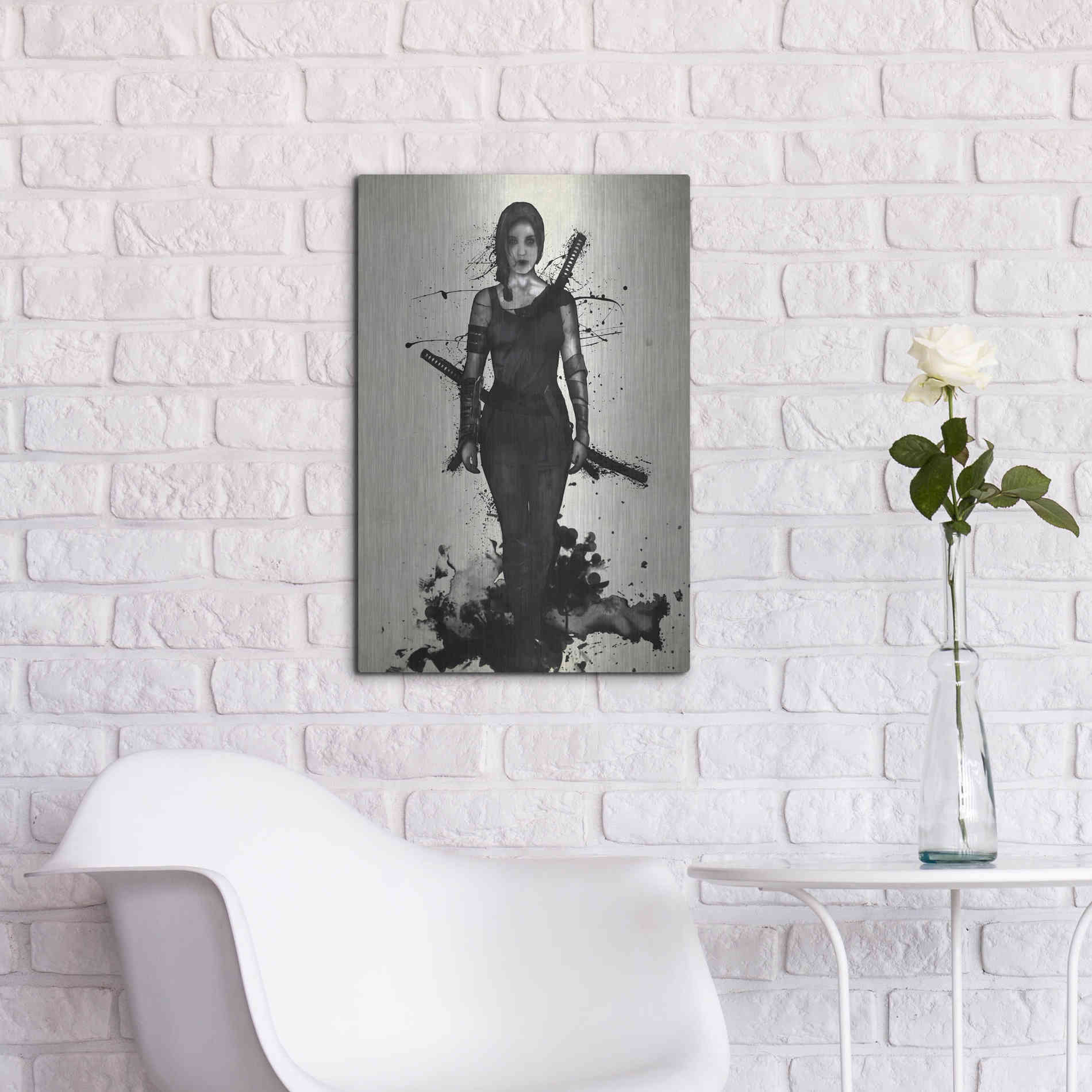 Luxe Metal Art 'Onna Bugeisha' by Nicklas Gustafsson, Metal Wall Art,16x24