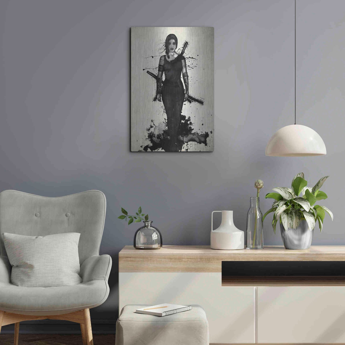 Luxe Metal Art 'Onna Bugeisha' by Nicklas Gustafsson, Metal Wall Art,16x24