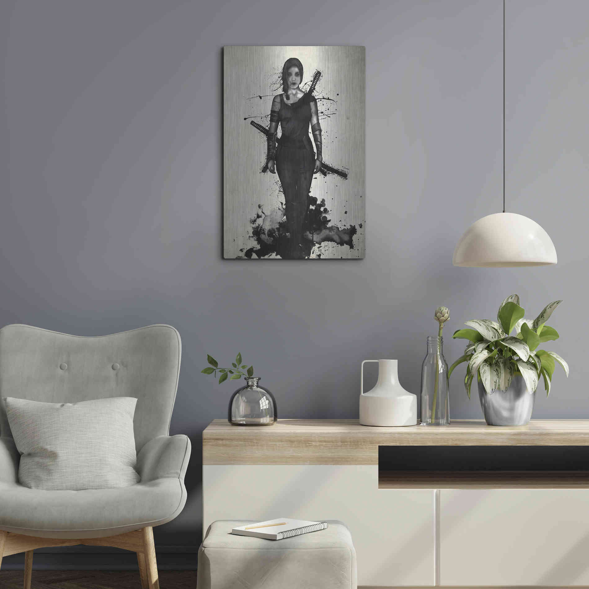 Luxe Metal Art 'Onna Bugeisha' by Nicklas Gustafsson, Metal Wall Art,16x24