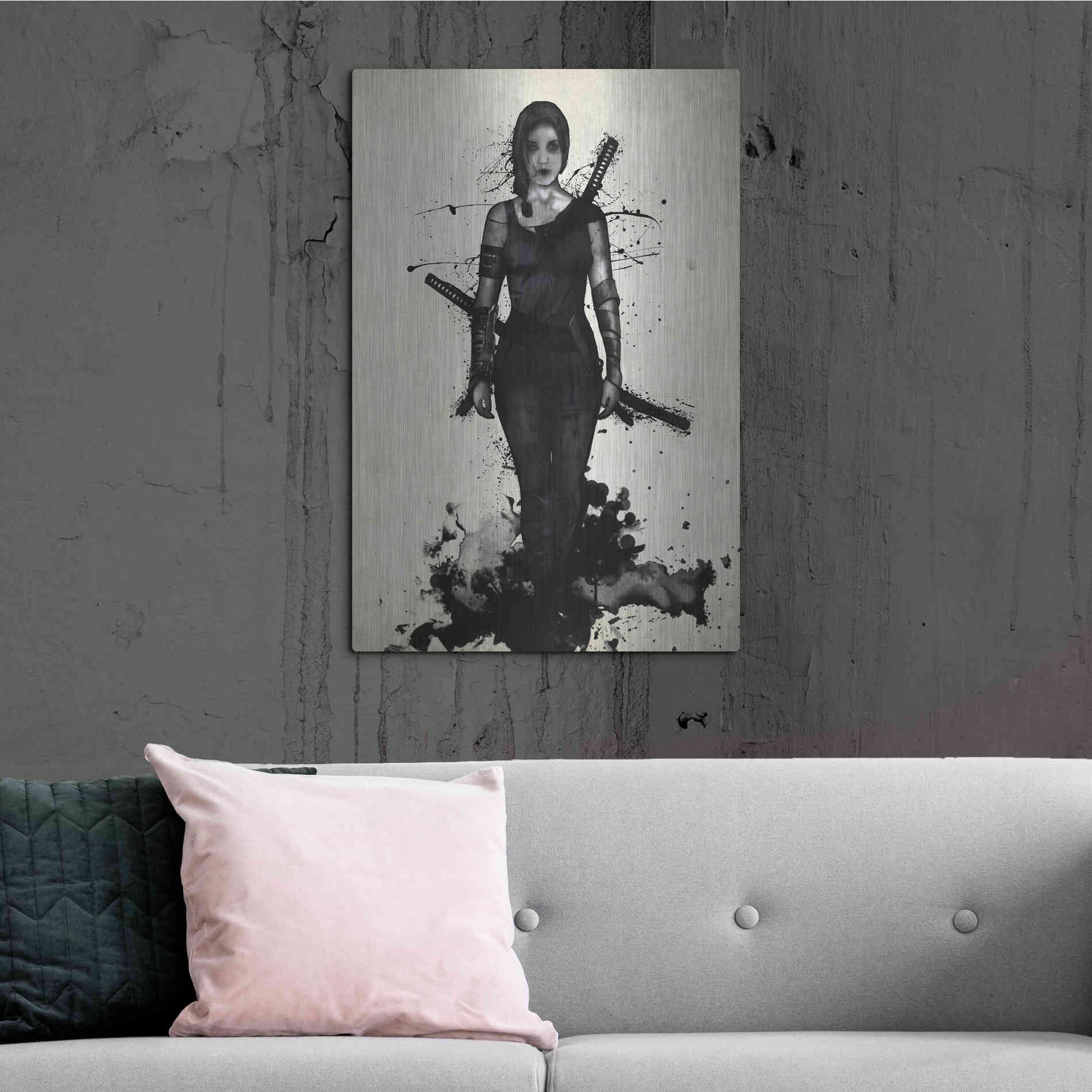 Luxe Metal Art 'Onna Bugeisha' by Nicklas Gustafsson, Metal Wall Art,24x36