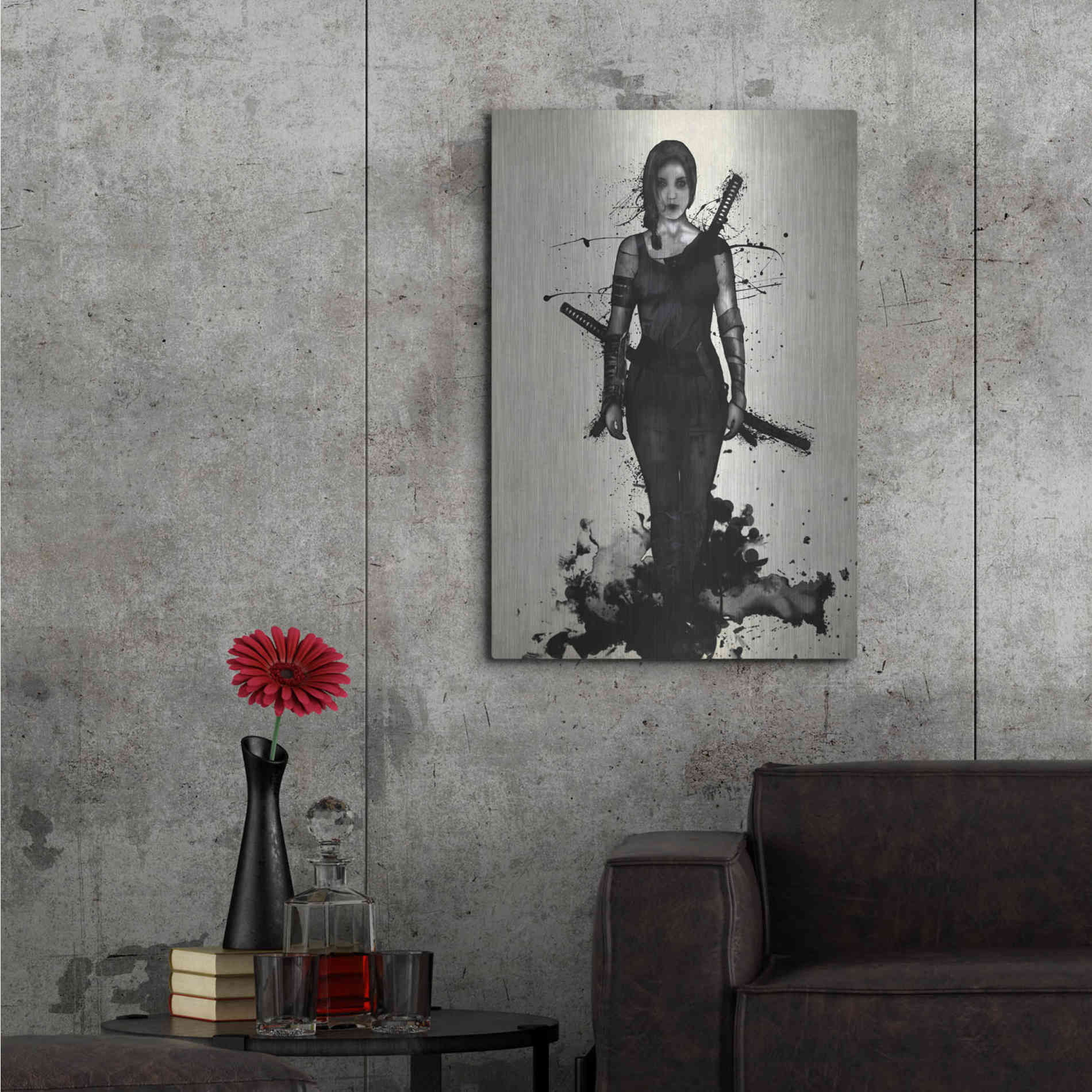 Luxe Metal Art 'Onna Bugeisha' by Nicklas Gustafsson, Metal Wall Art,24x36