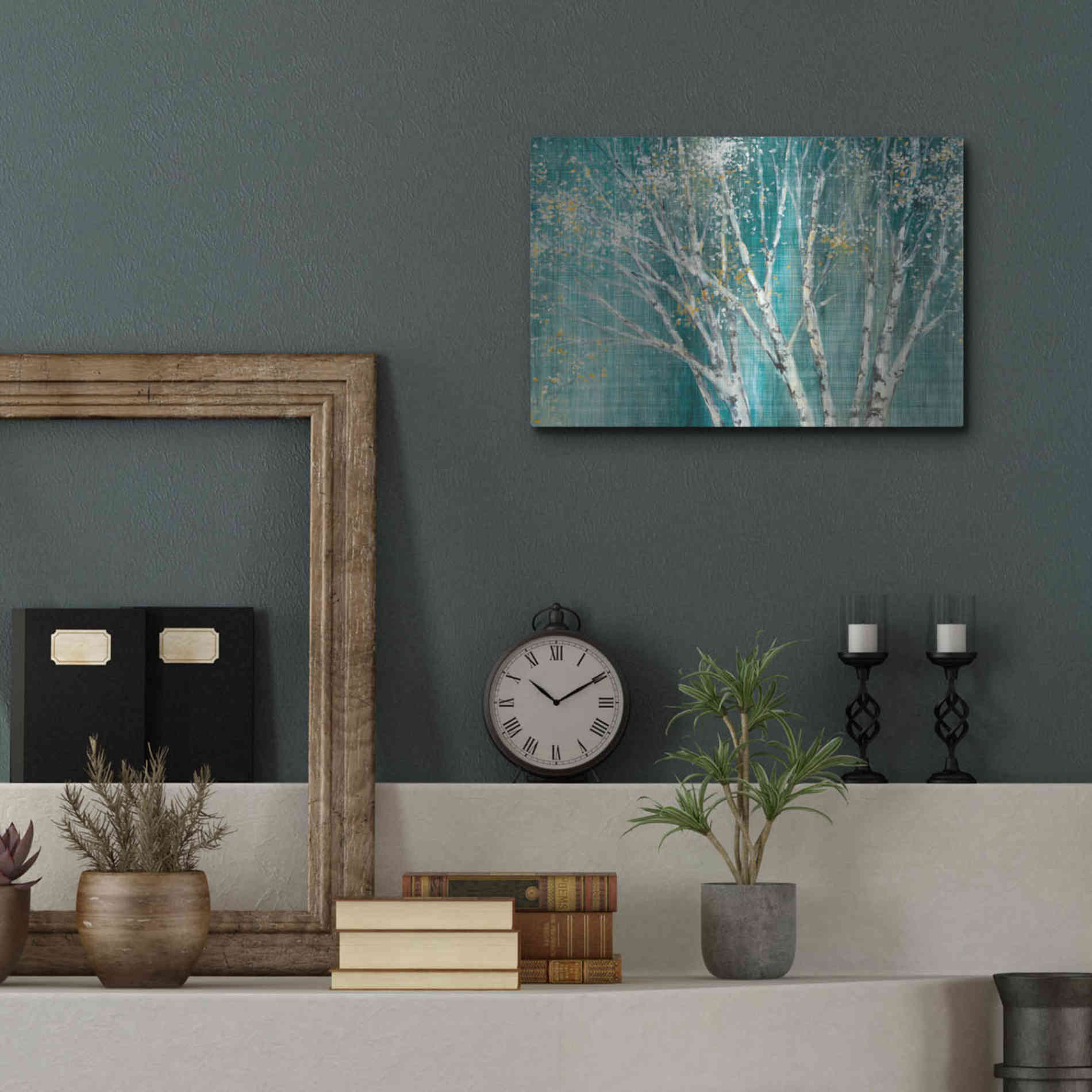 Luxe Metal Art 'Blue Birch' by Julia Purinton, Metal Wall Art,16x12