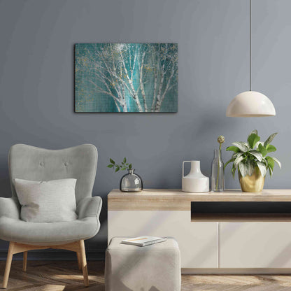 Luxe Metal Art 'Blue Birch' by Julia Purinton, Metal Wall Art,24x16