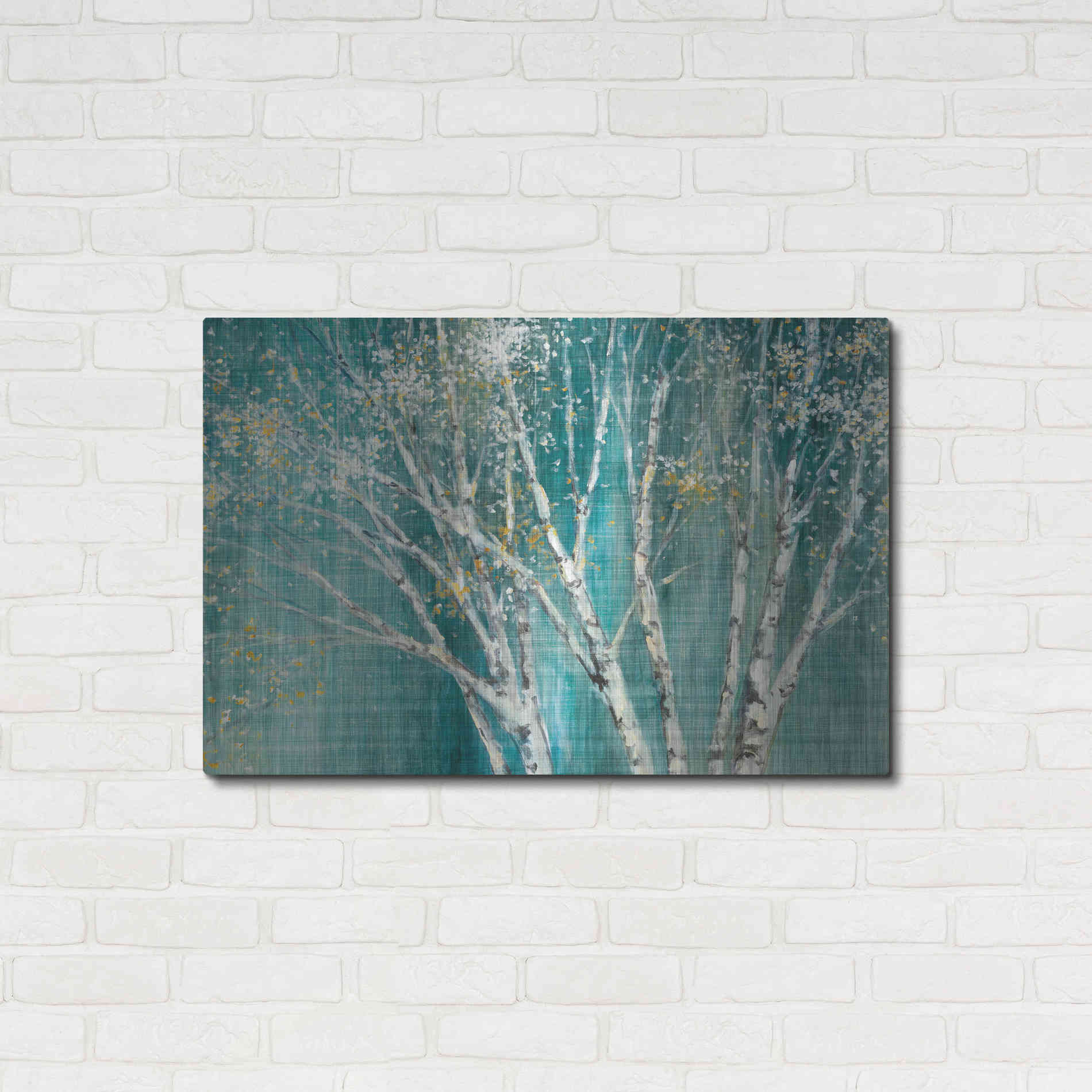 Luxe Metal Art 'Blue Birch' by Julia Purinton, Metal Wall Art,36x24