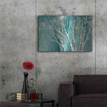 Luxe Metal Art 'Blue Birch' by Julia Purinton, Metal Wall Art,36x24