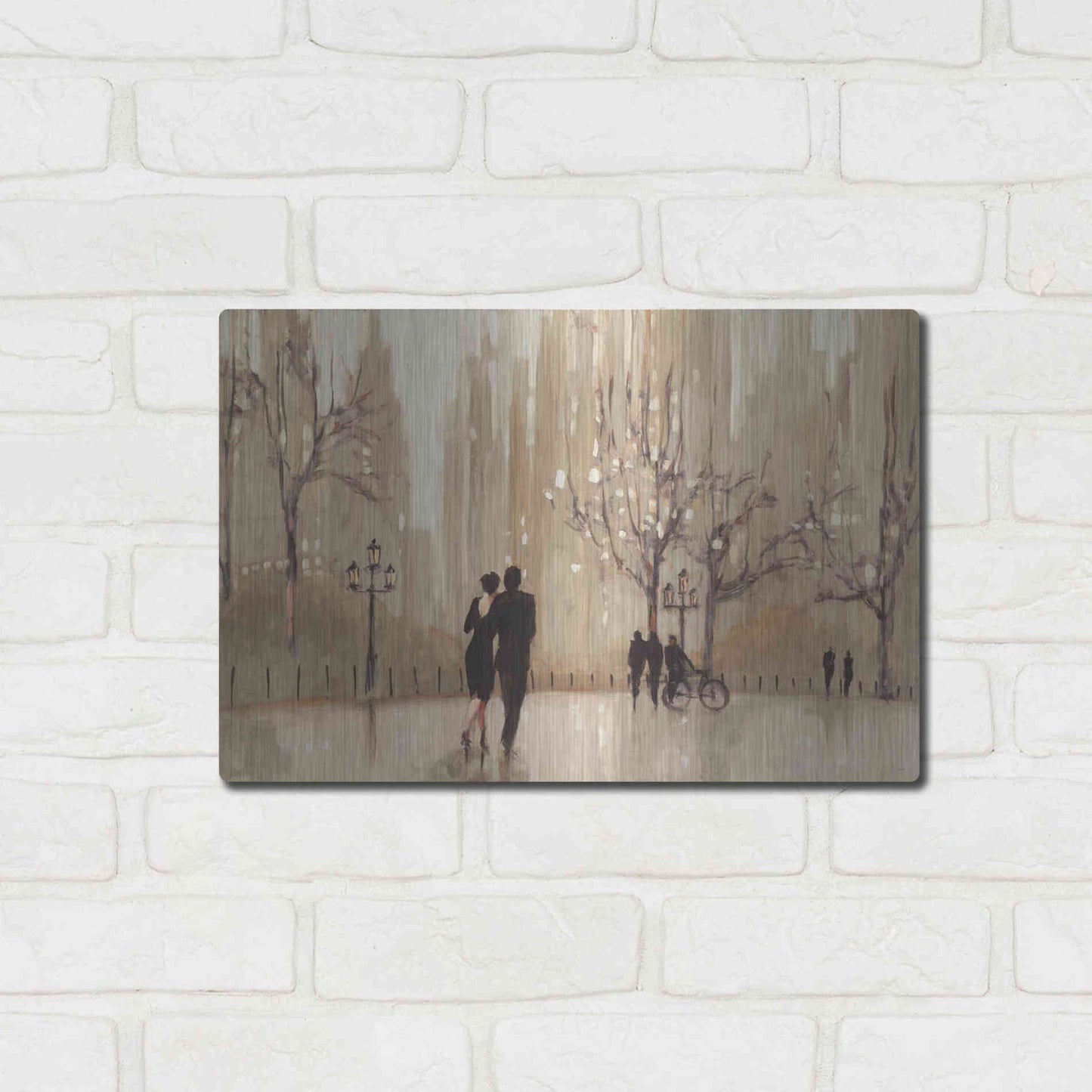 Luxe Metal Art 'An Evening Out Neutral' by Julia Purinton, Metal Wall Art,16x12