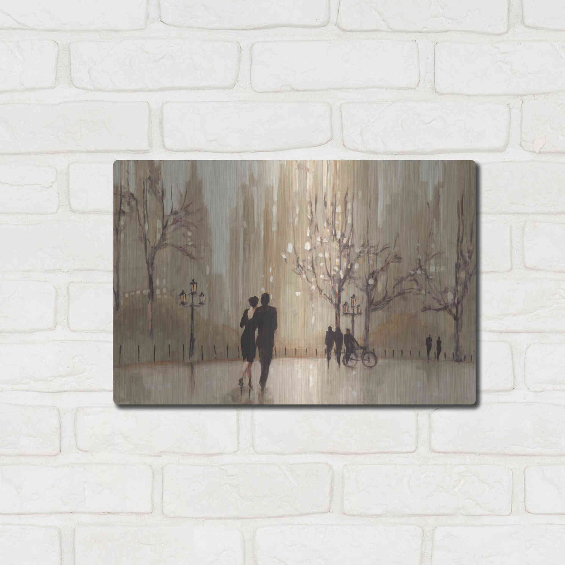 Luxe Metal Art 'An Evening Out Neutral' by Julia Purinton, Metal Wall Art,16x12