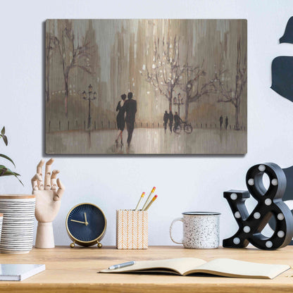 Luxe Metal Art 'An Evening Out Neutral' by Julia Purinton, Metal Wall Art,16x12