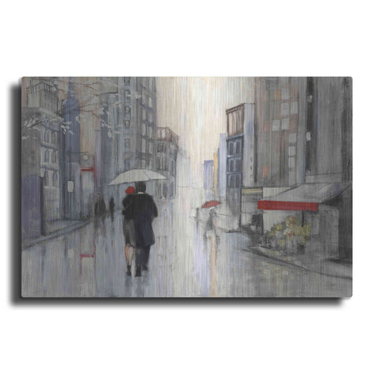 Luxe Metal Art 'Spring Rain New York' by Julia Purinton, Metal Wall Art