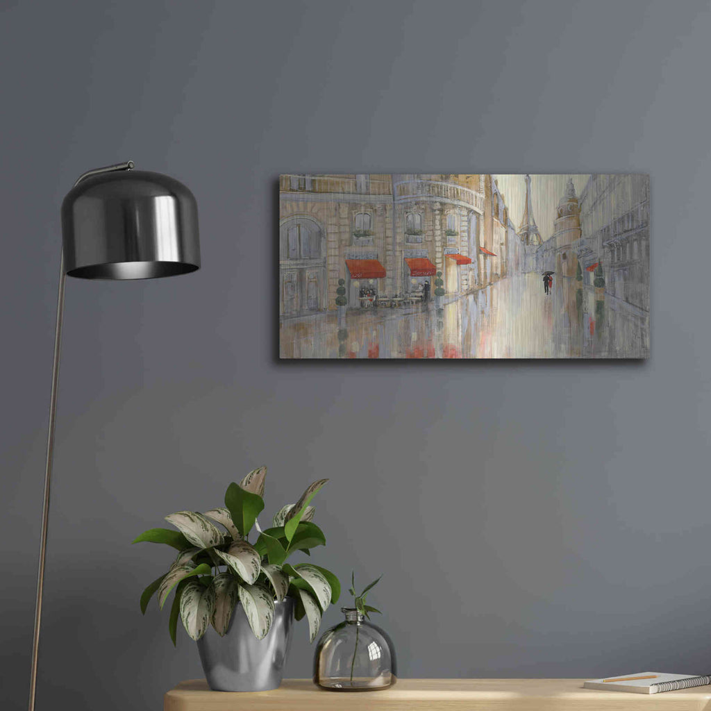Luxe Metal Art 'Touring Paris Couple' by Julia Purinton, Metal Wall Art,24x12
