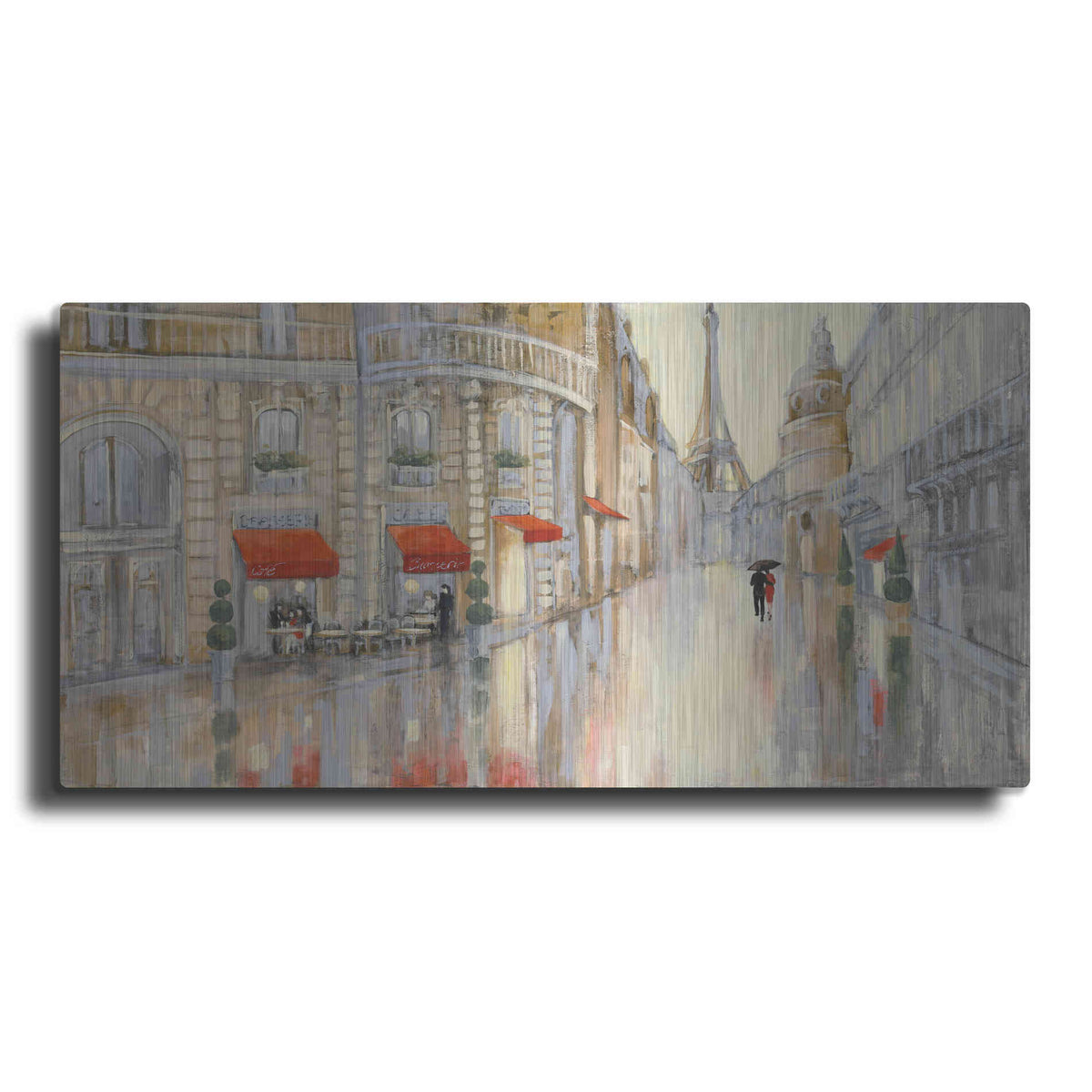 Luxe Metal Art 'Touring Paris Couple' by Julia Purinton, Metal Wall Art,2:1 L