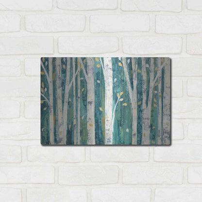 Luxe Metal Art 'Birches in Spring' by Julia Purinton, Metal Wall Art,16x12