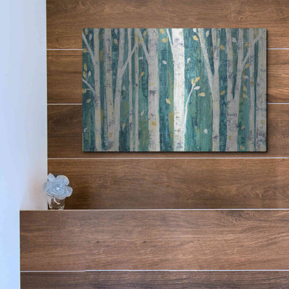 Luxe Metal Art 'Birches in Spring' by Julia Purinton, Metal Wall Art,16x12