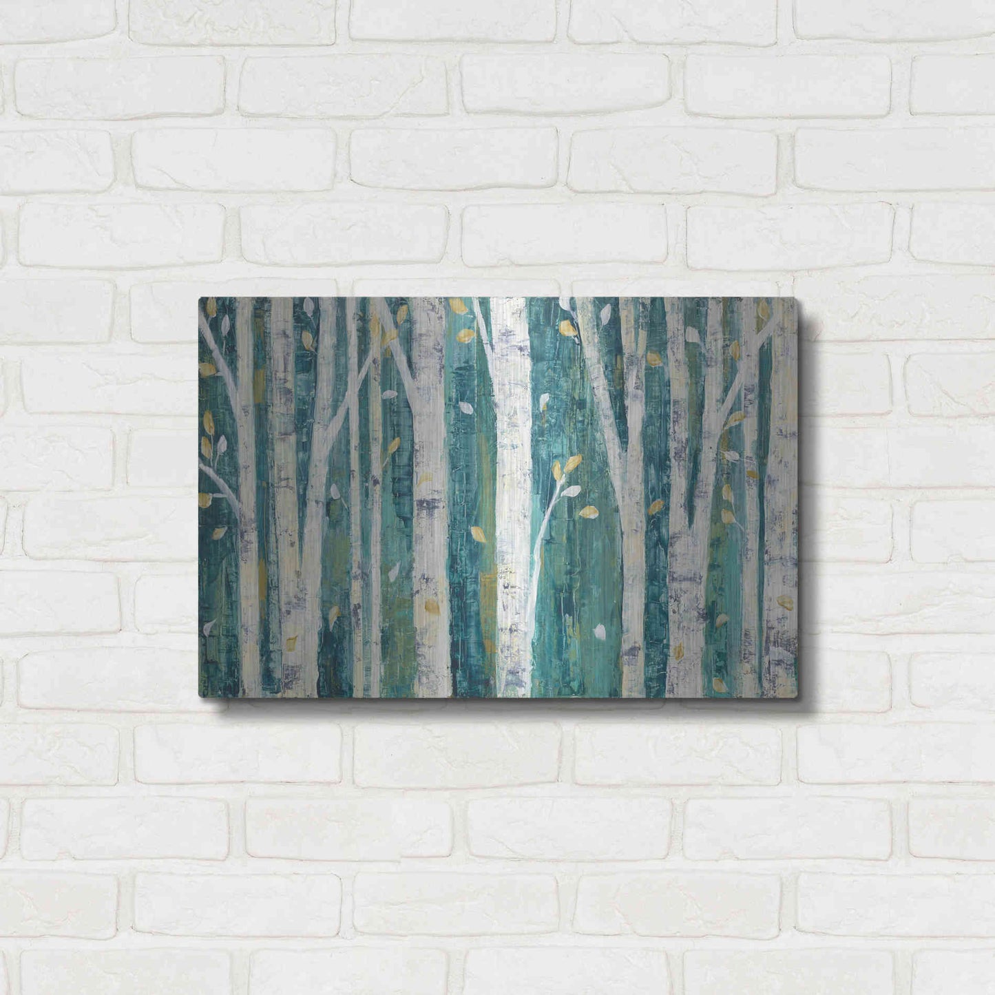 Luxe Metal Art 'Birches in Spring' by Julia Purinton, Metal Wall Art,24x16