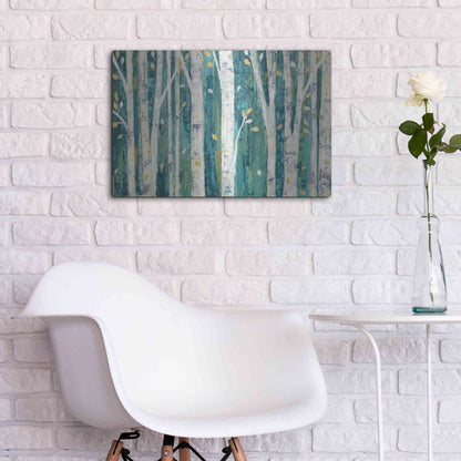 Luxe Metal Art 'Birches in Spring' by Julia Purinton, Metal Wall Art,24x16