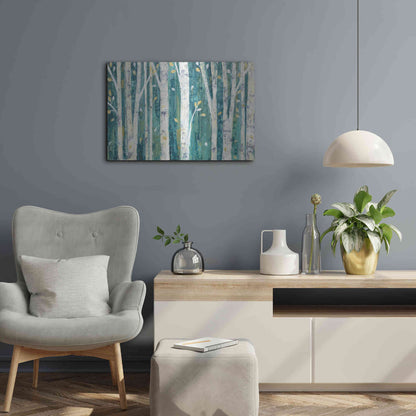 Luxe Metal Art 'Birches in Spring' by Julia Purinton, Metal Wall Art,24x16