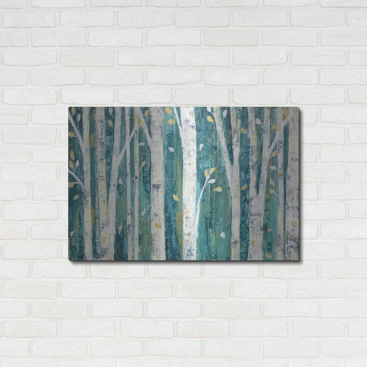 Luxe Metal Art 'Birches in Spring' by Julia Purinton, Metal Wall Art,36x24