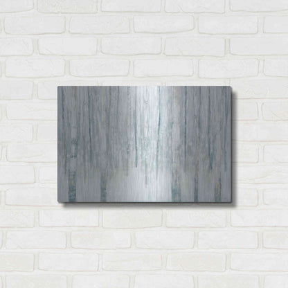 Luxe Metal Art 'Birches In Winter Blue' by Julia Purinton, Metal Wall Art,24x16