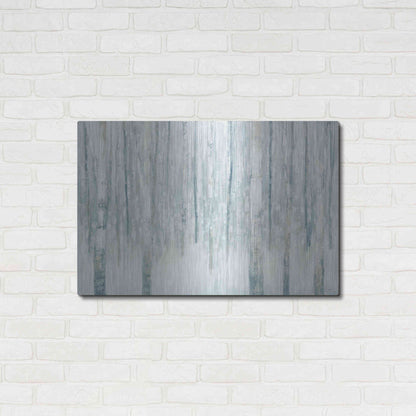 Luxe Metal Art 'Birches In Winter Blue' by Julia Purinton, Metal Wall Art,36x24