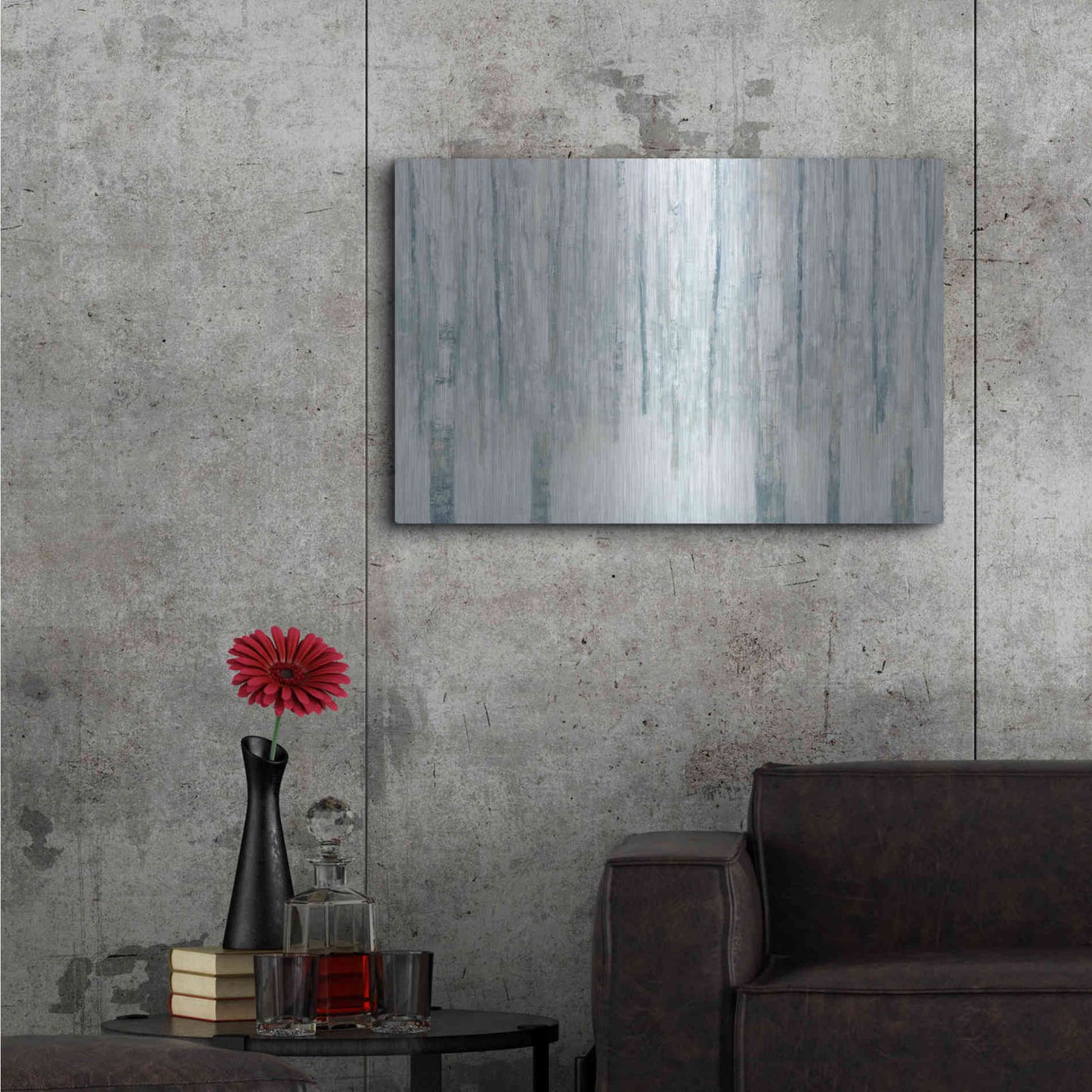 Luxe Metal Art 'Birches In Winter Blue' by Julia Purinton, Metal Wall Art,36x24