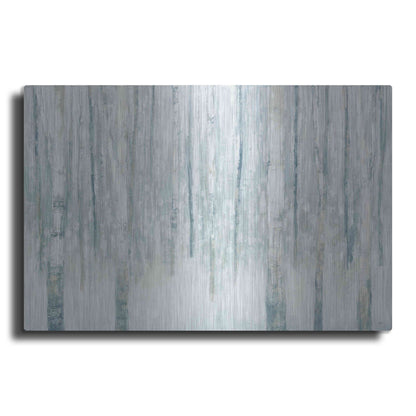 Luxe Metal Art 'Birches In Winter Blue' by Julia Purinton, Metal Wall Art