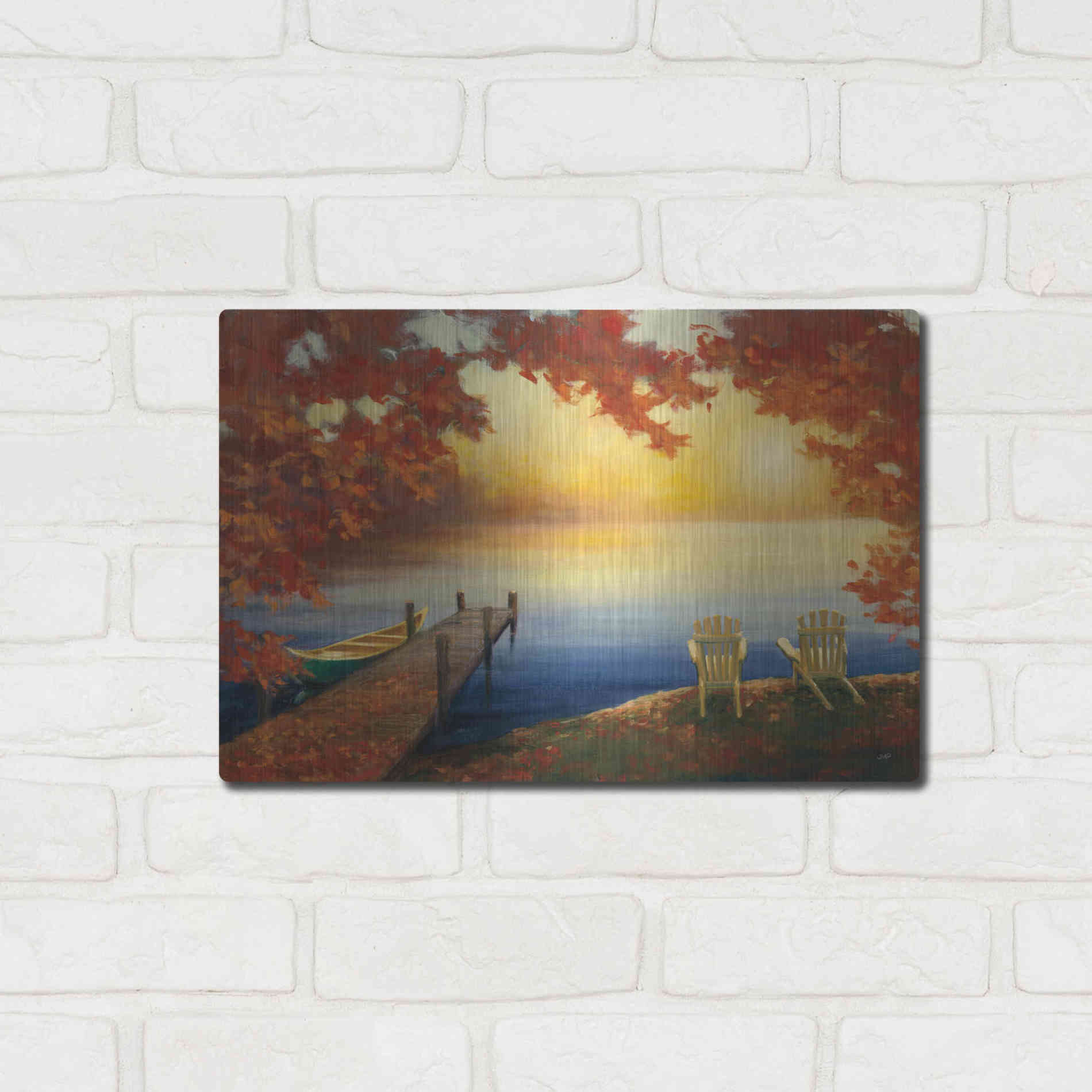 Luxe Metal Art 'Autumn Glow' by Julia Purinton, Metal Wall Art,16x12