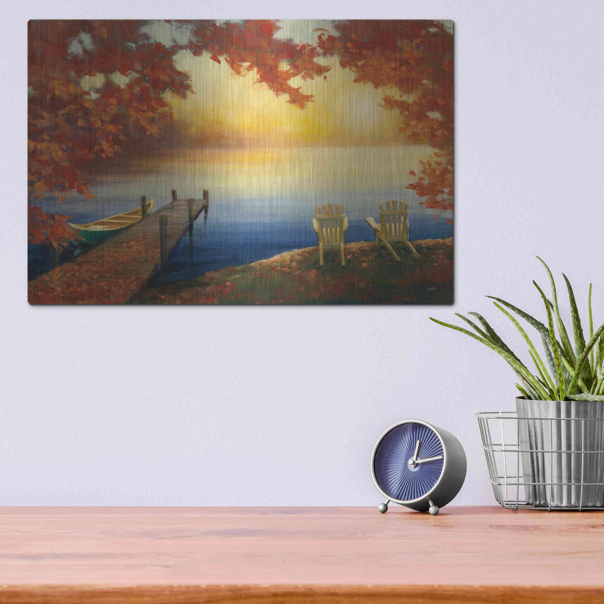 Luxe Metal Art 'Autumn Glow' by Julia Purinton, Metal Wall Art,16x12