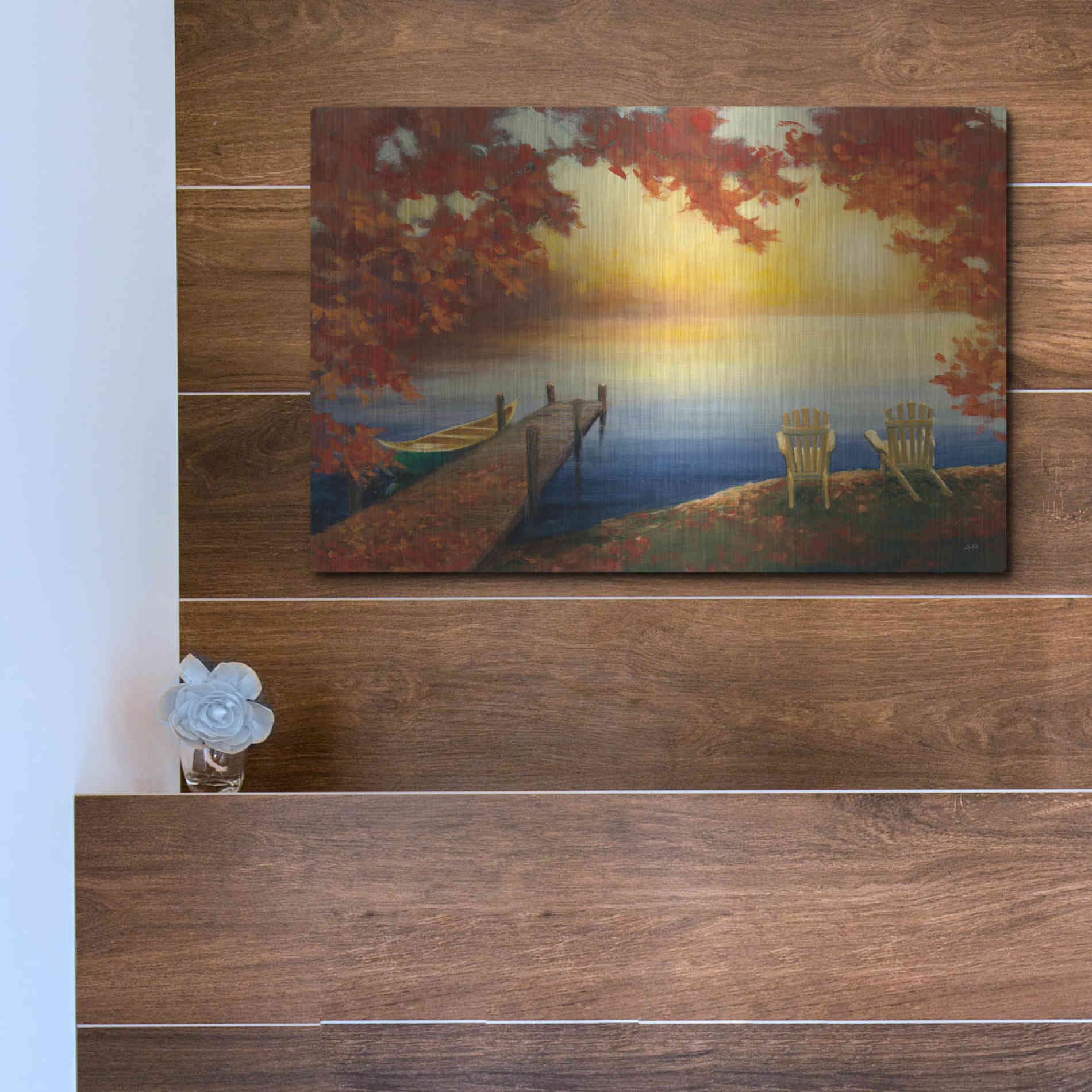 Luxe Metal Art 'Autumn Glow' by Julia Purinton, Metal Wall Art,16x12