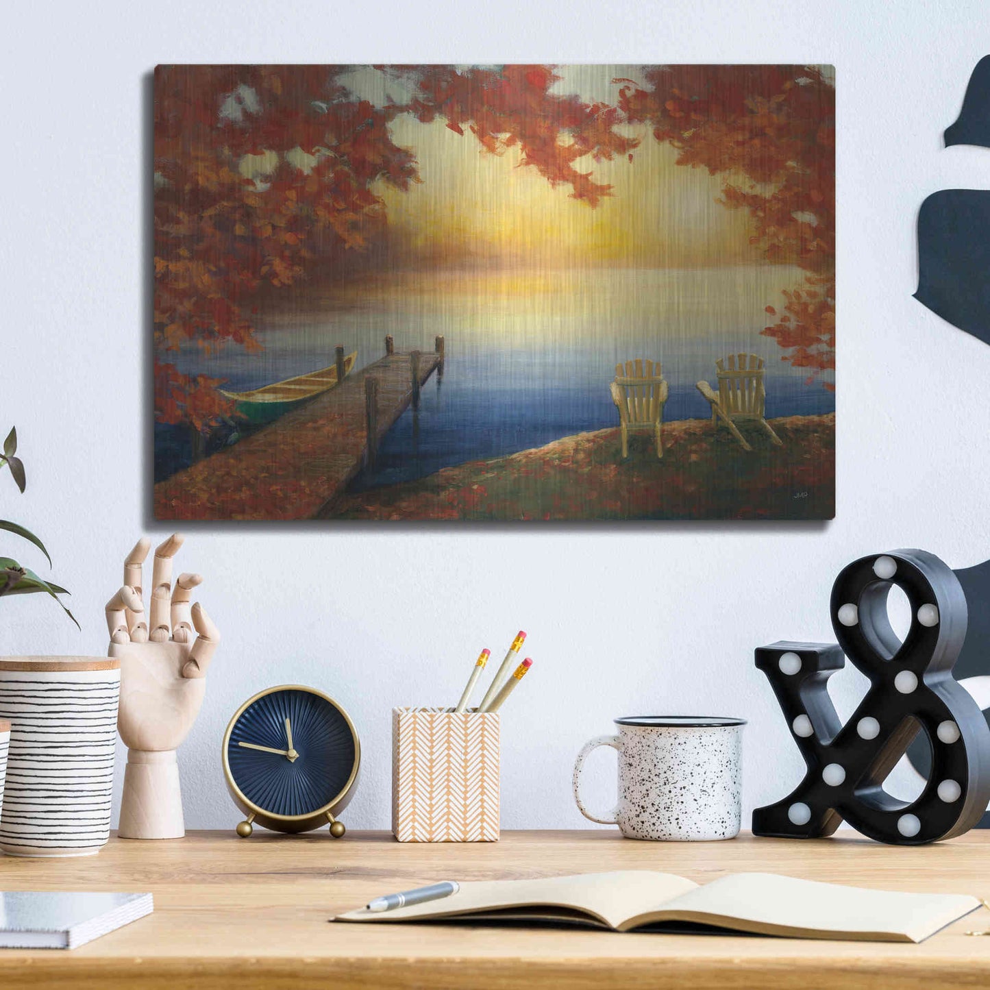 Luxe Metal Art 'Autumn Glow' by Julia Purinton, Metal Wall Art,16x12