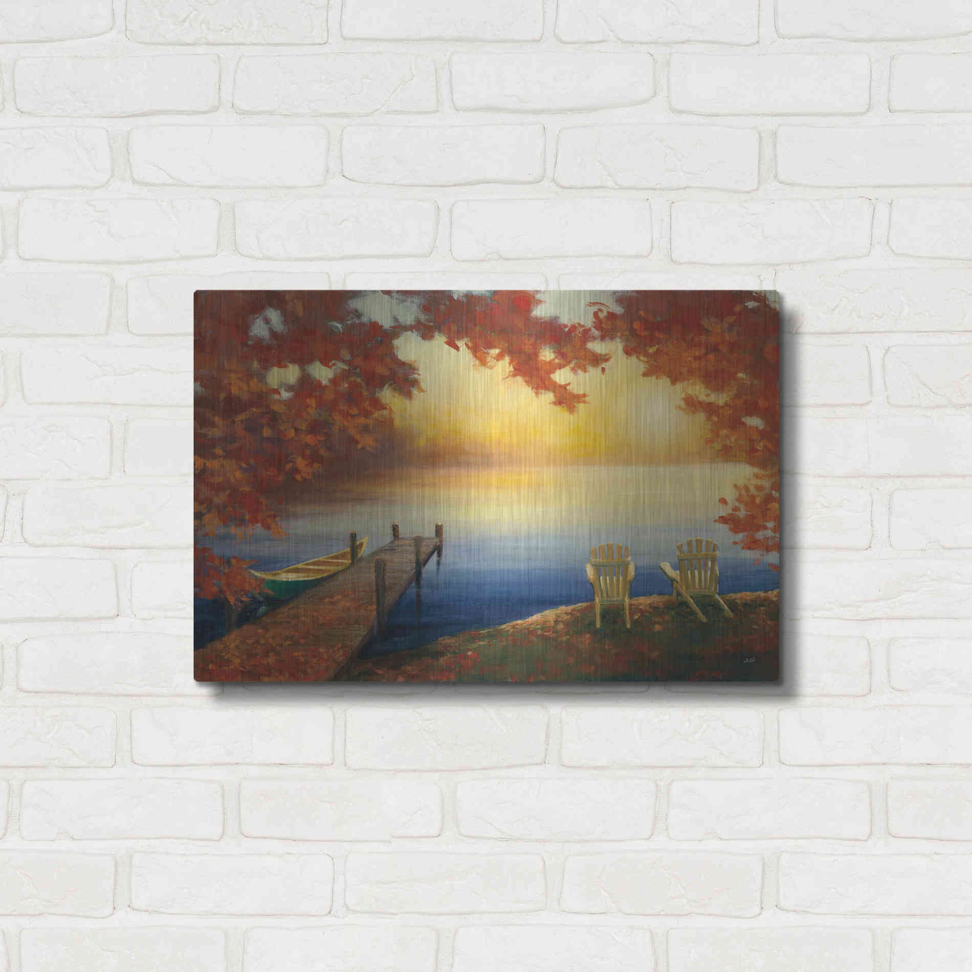 Luxe Metal Art 'Autumn Glow' by Julia Purinton, Metal Wall Art,24x16