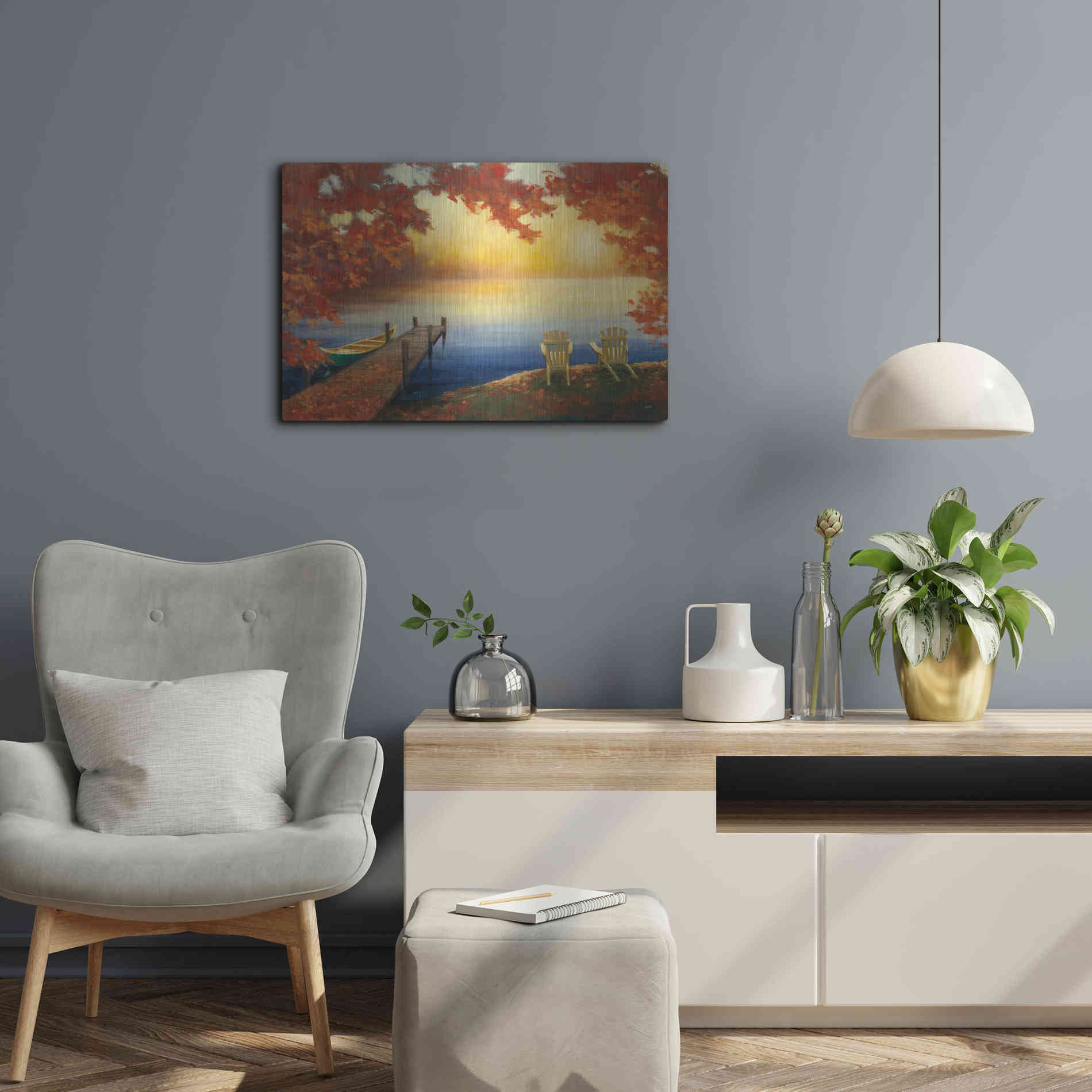 Luxe Metal Art 'Autumn Glow' by Julia Purinton, Metal Wall Art,24x16