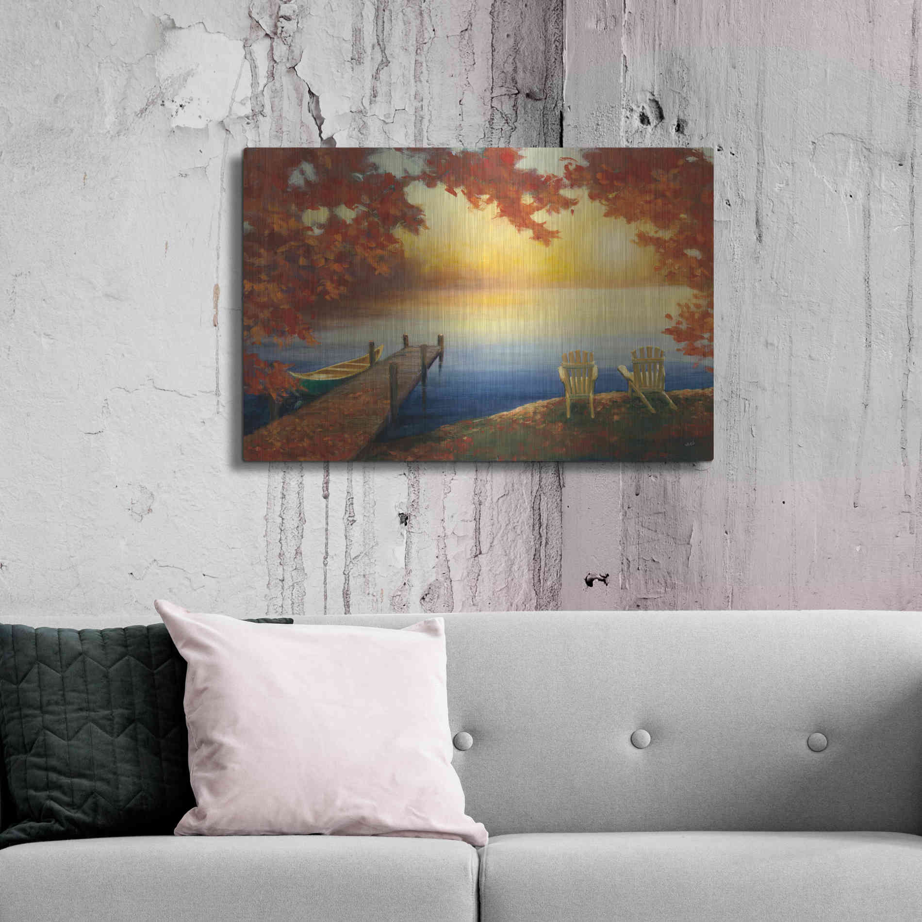 Luxe Metal Art 'Autumn Glow' by Julia Purinton, Metal Wall Art,36x24