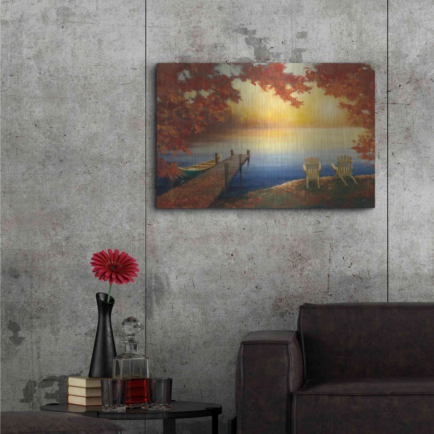 Luxe Metal Art 'Autumn Glow' by Julia Purinton, Metal Wall Art,36x24