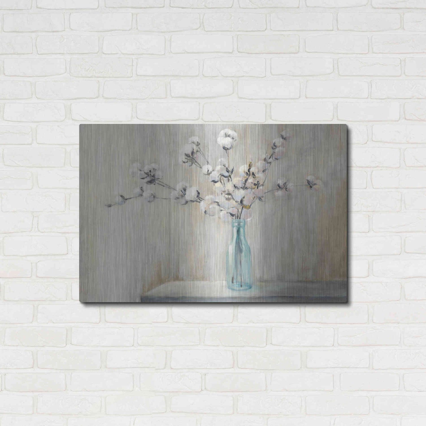 Luxe Metal Art 'Cotton Bouquet' by Julia Purinton, Metal Wall Art,36x24