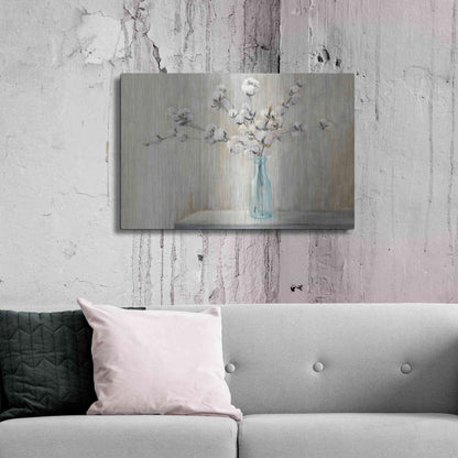 Luxe Metal Art 'Cotton Bouquet' by Julia Purinton, Metal Wall Art,36x24