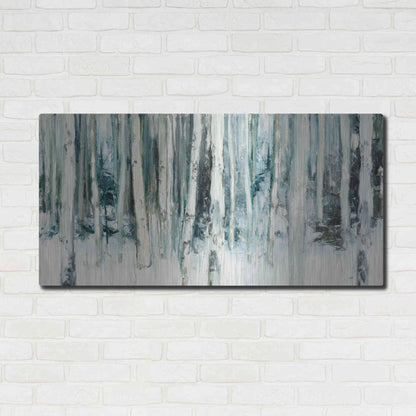 Luxe Metal Art 'Winter Woods III Light Trees' by Julia Purinton, Metal Wall Art,48x24