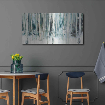 Luxe Metal Art 'Winter Woods III Light Trees' by Julia Purinton, Metal Wall Art,48x24