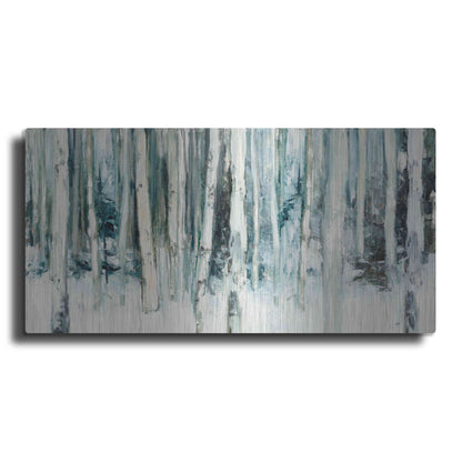 Luxe Metal Art 'Winter Woods III Light Trees' by Julia Purinton, Metal Wall Art,2:1 L