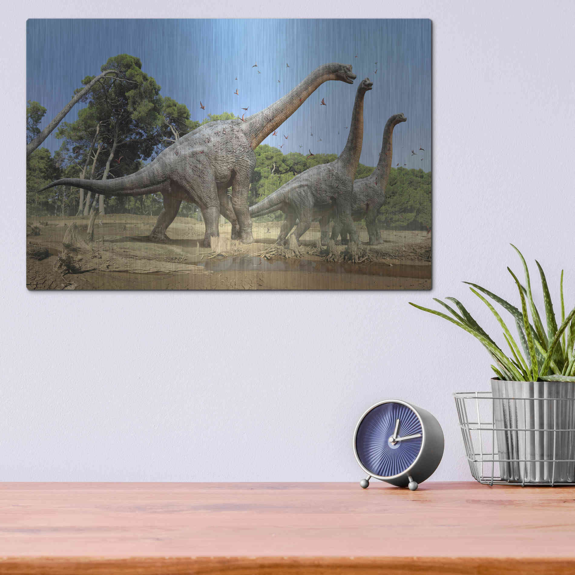 Luxe Metal Art 'Brachiosaurus', Metal Wall Art,16x12