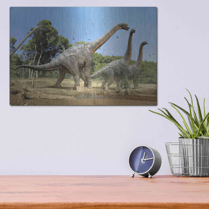 Luxe Metal Art 'Brachiosaurus', Metal Wall Art,16x12