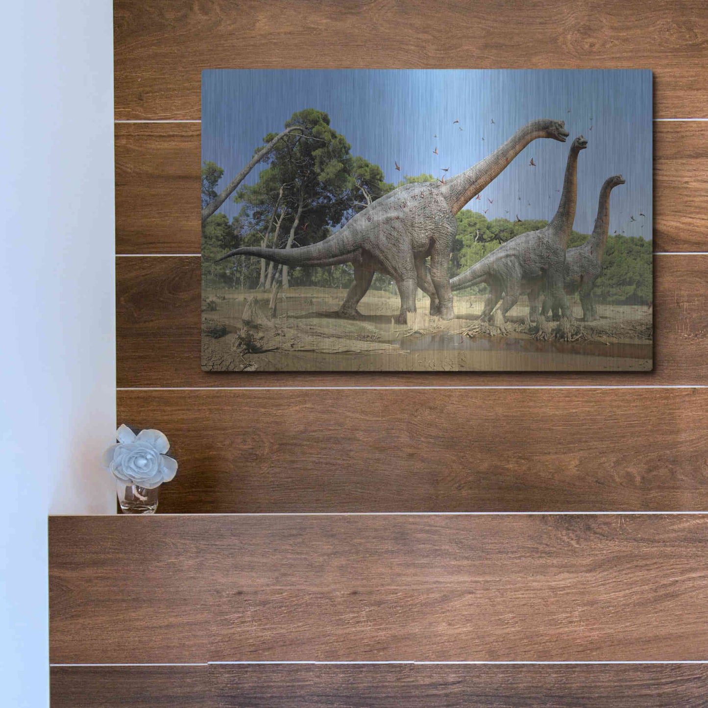 Luxe Metal Art 'Brachiosaurus', Metal Wall Art,16x12