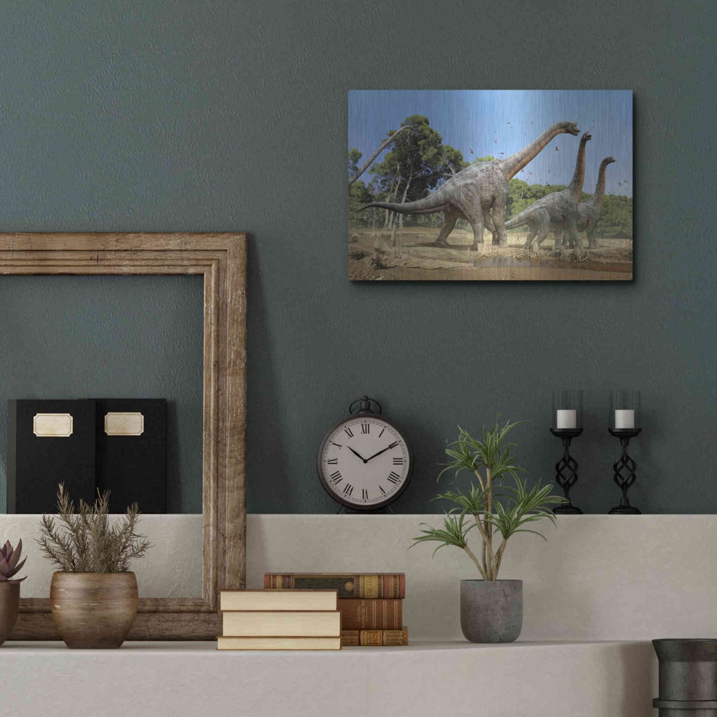 Luxe Metal Art 'Brachiosaurus', Metal Wall Art,16x12