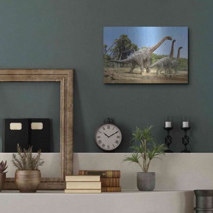 Luxe Metal Art 'Brachiosaurus', Metal Wall Art,16x12