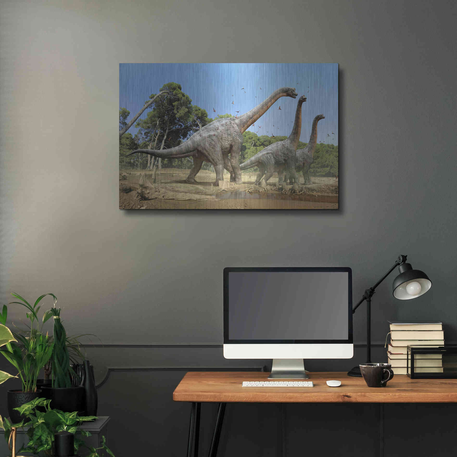 Luxe Metal Art 'Brachiosaurus', Metal Wall Art,36x24