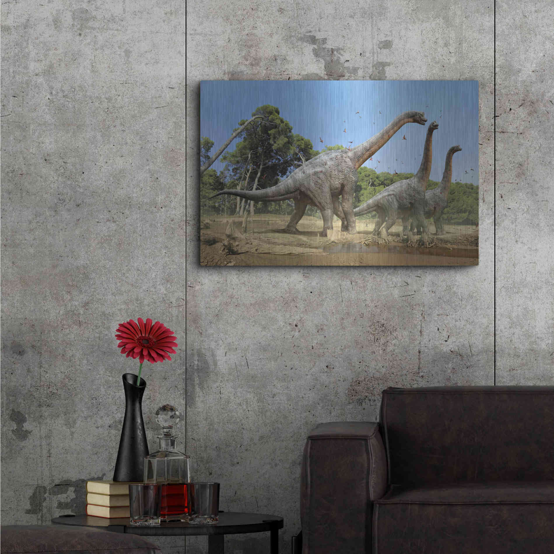 Luxe Metal Art 'Brachiosaurus', Metal Wall Art,36x24