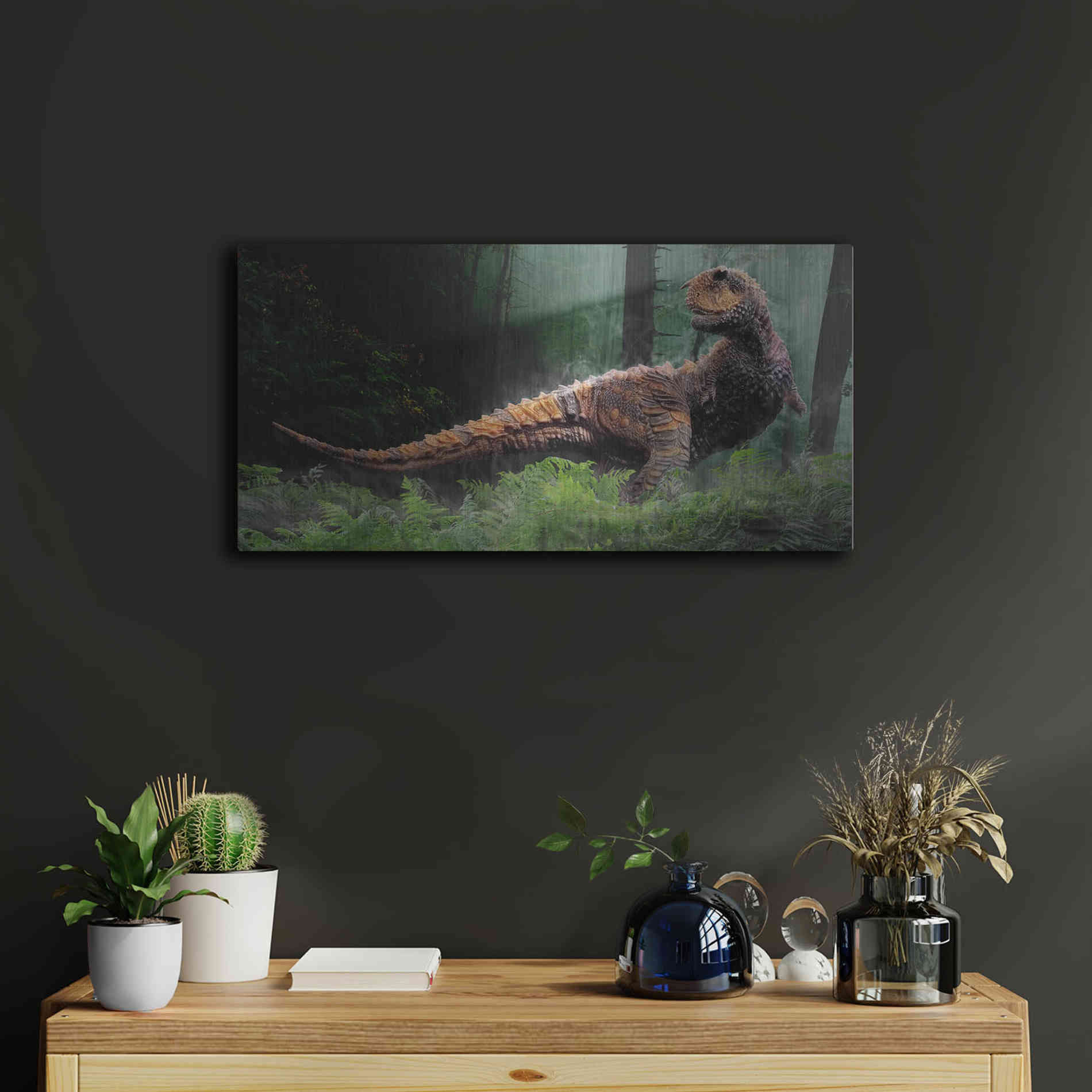 Luxe Metal Art 'Carnotaurus', Metal Wall Art,24x12