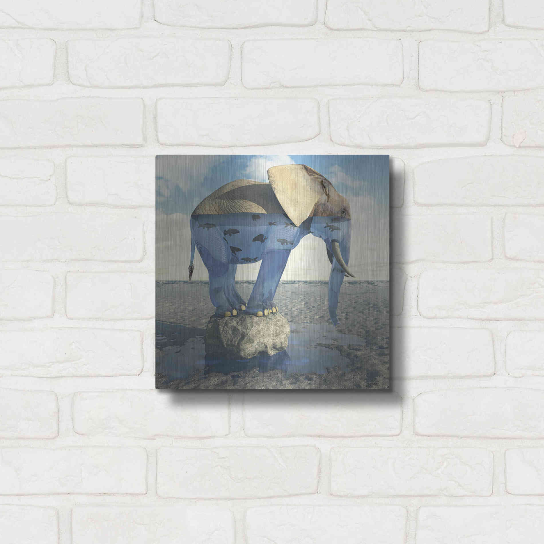 Luxe Metal Art 'Drinking Problem' by Cynthia Decker, Metal Wall Art,12x12