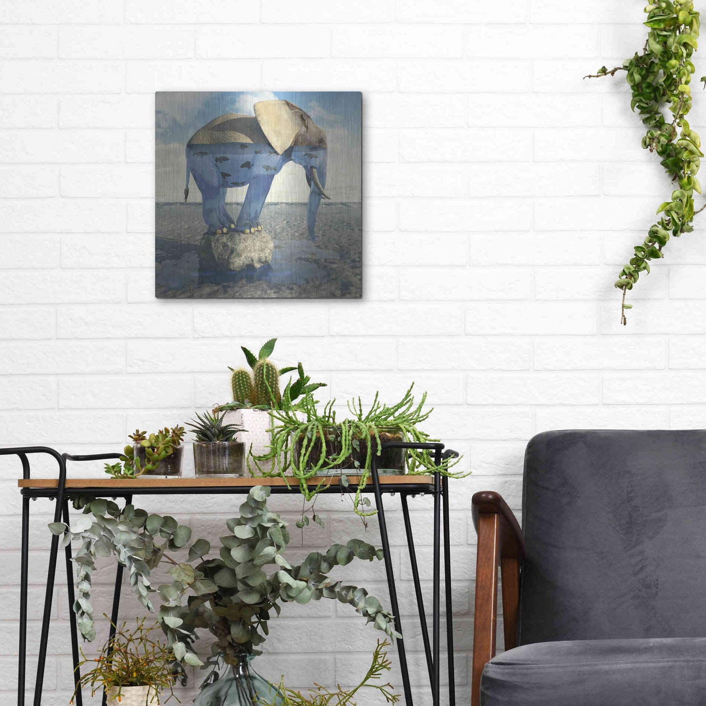 Luxe Metal Art 'Drinking Problem' by Cynthia Decker, Metal Wall Art,12x12