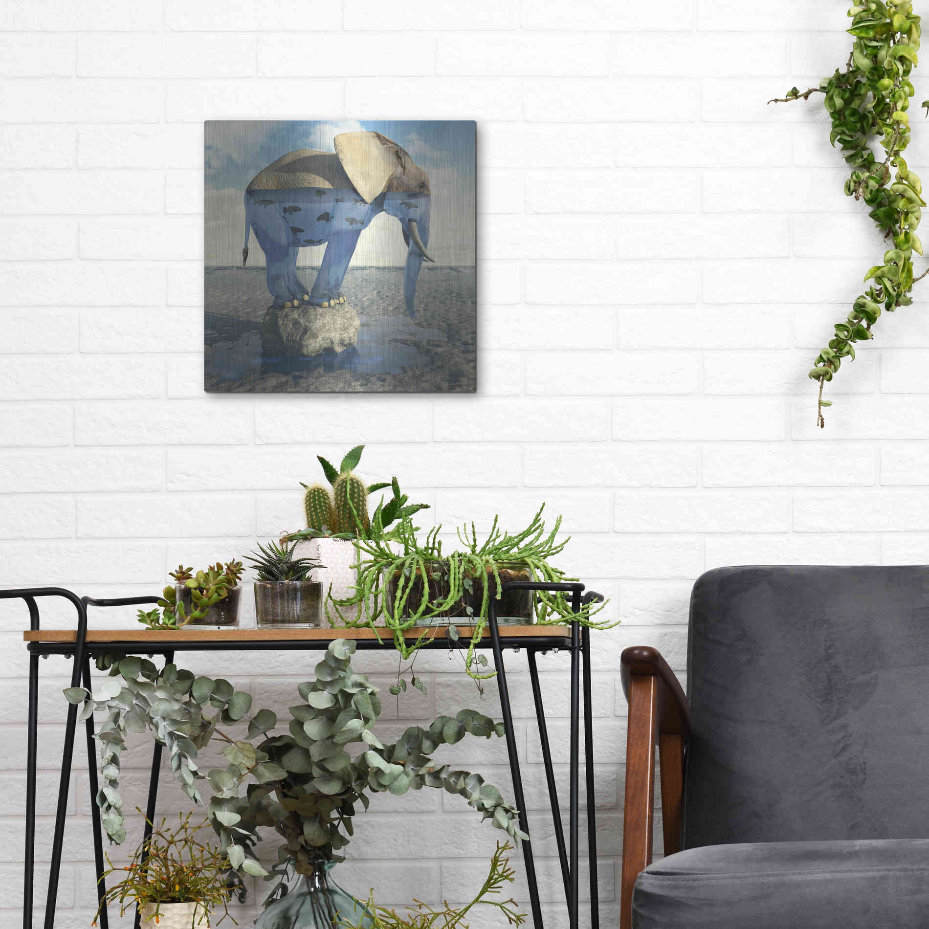 Luxe Metal Art 'Drinking Problem' by Cynthia Decker, Metal Wall Art,12x12